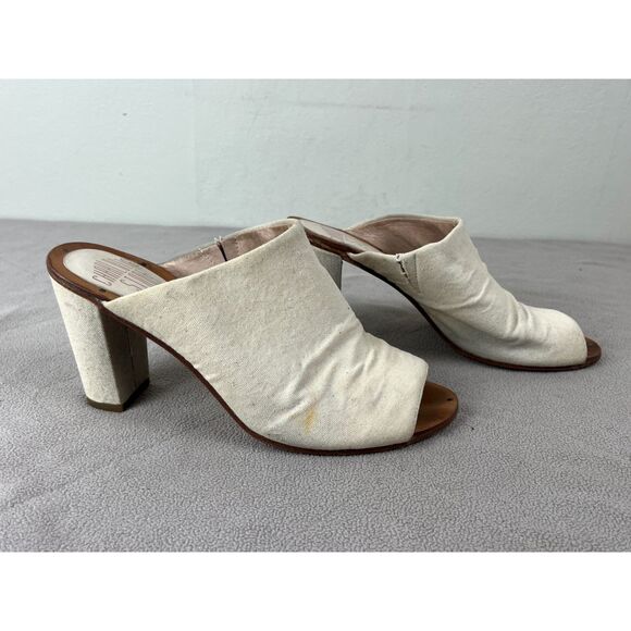 CHARLOTTE STONE Off White Slip On Mule Heel Sandals Shoes   Women's Size 7 - Picture 3 of 9